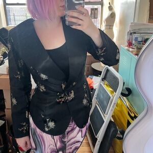 Satin Brocade Lined Japanese Floral Jacket